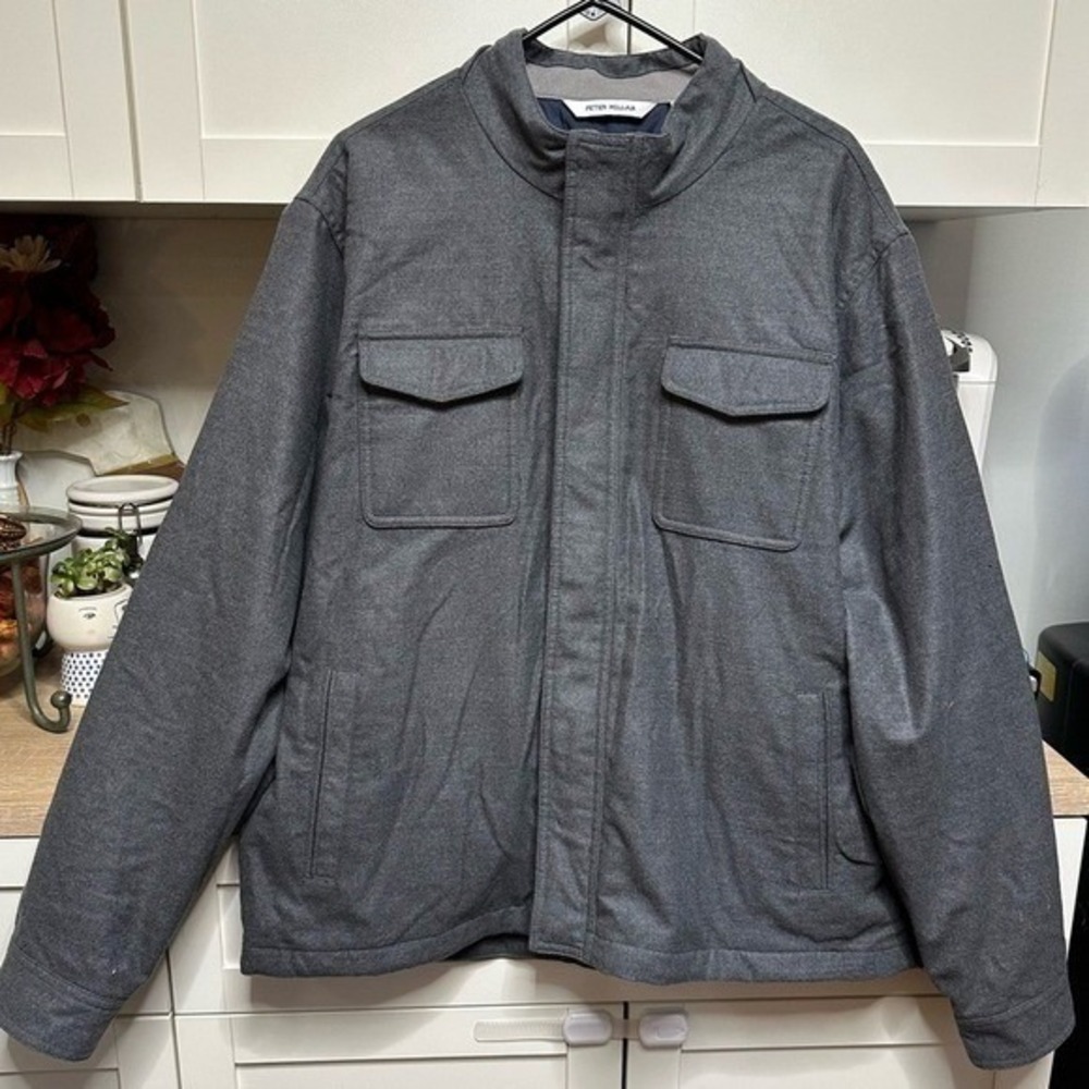 Peter Millar Norfolk Jacket Men XXL Charcoal Gray Wool Water Resistant Windproof
